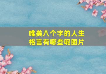 唯美八个字的人生格言有哪些呢图片