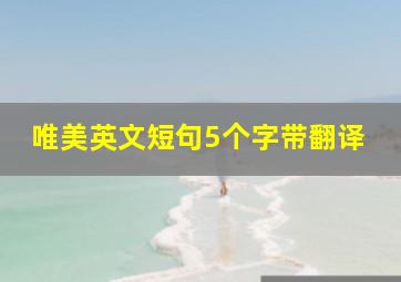 唯美英文短句5个字带翻译