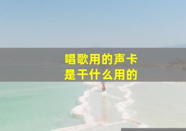 唱歌用的声卡是干什么用的