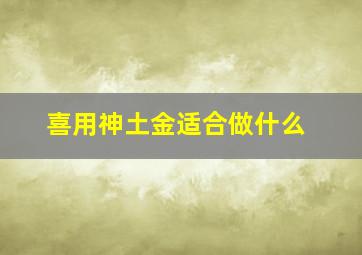 喜用神土金适合做什么