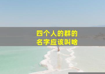 四个人的群的名字应该叫啥