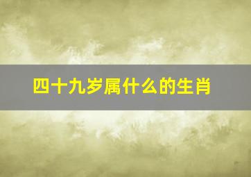 四十九岁属什么的生肖