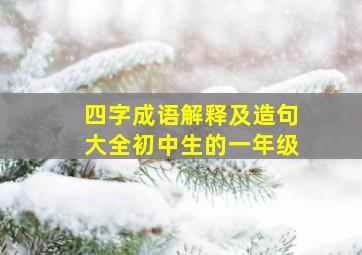 四字成语解释及造句大全初中生的一年级