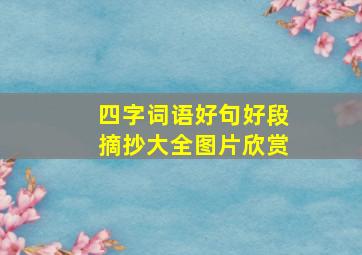 四字词语好句好段摘抄大全图片欣赏