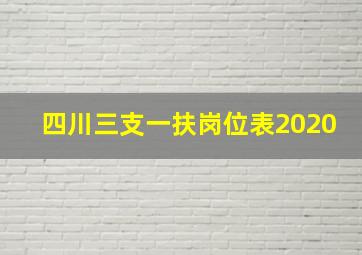 四川三支一扶岗位表2020