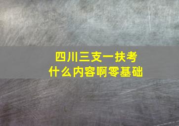 四川三支一扶考什么内容啊零基础