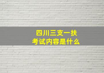 四川三支一扶考试内容是什么