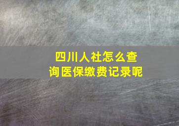 四川人社怎么查询医保缴费记录呢