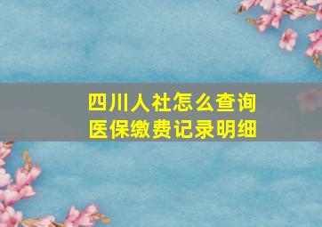 四川人社怎么查询医保缴费记录明细