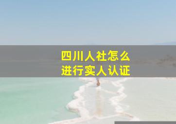 四川人社怎么进行实人认证