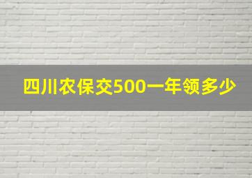 四川农保交500一年领多少