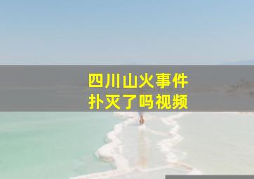 四川山火事件扑灭了吗视频