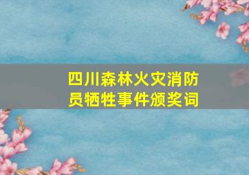 四川森林火灾消防员牺牲事件颁奖词