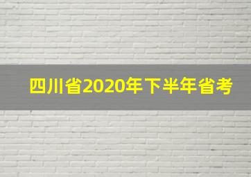 四川省2020年下半年省考