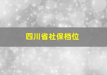 四川省社保档位