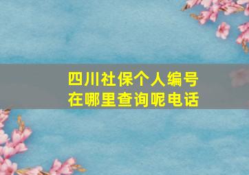 四川社保个人编号在哪里查询呢电话