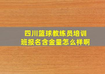 四川篮球教练员培训班报名含金量怎么样啊