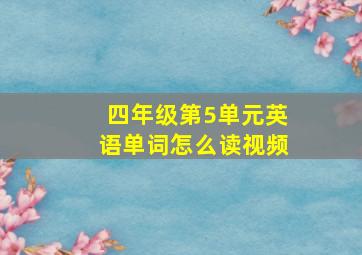 四年级第5单元英语单词怎么读视频