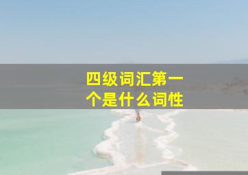 四级词汇第一个是什么词性