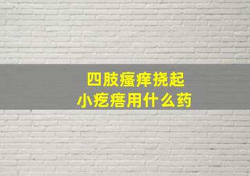 四肢瘙痒挠起小疙瘩用什么药