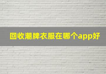 回收潮牌衣服在哪个app好