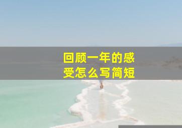 回顾一年的感受怎么写简短