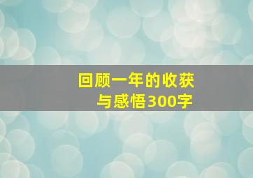 回顾一年的收获与感悟300字