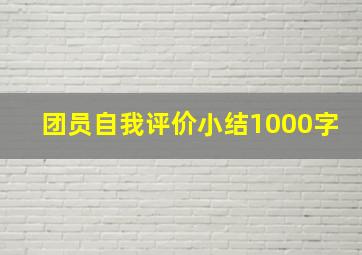 团员自我评价小结1000字