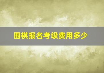 围棋报名考级费用多少