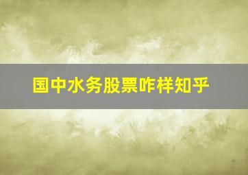 国中水务股票咋样知乎