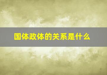 国体政体的关系是什么