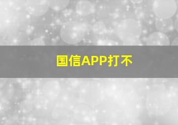 国信APP打不