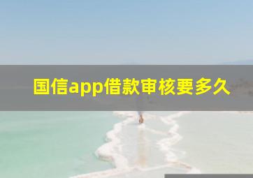 国信app借款审核要多久