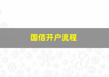 国信开户流程