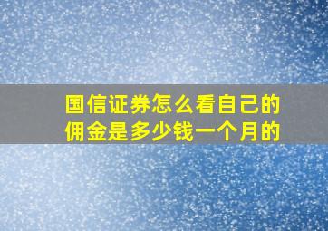 国信证券怎么看自己的佣金是多少钱一个月的