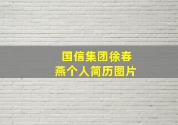 国信集团徐春燕个人简历图片