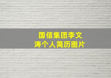 国信集团李文涛个人简历图片