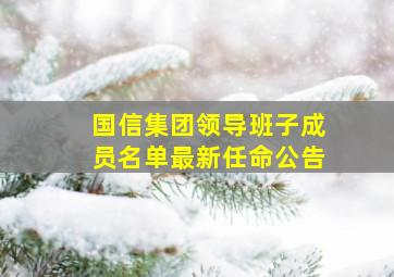 国信集团领导班子成员名单最新任命公告