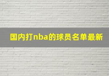 国内打nba的球员名单最新