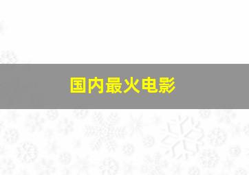 国内最火电影