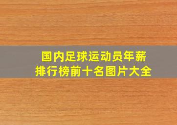 国内足球运动员年薪排行榜前十名图片大全