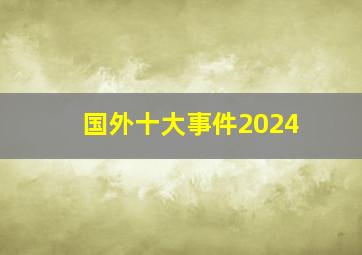 国外十大事件2024