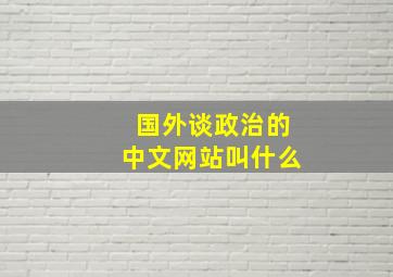 国外谈政治的中文网站叫什么