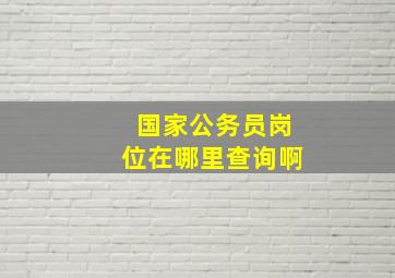 国家公务员岗位在哪里查询啊