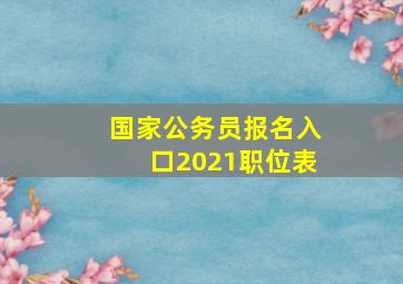 国家公务员报名入口2021职位表