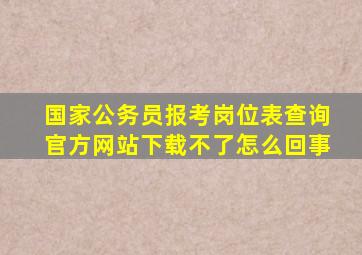 国家公务员报考岗位表查询官方网站下载不了怎么回事