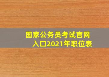 国家公务员考试官网入口2021年职位表