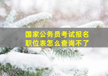 国家公务员考试报名职位表怎么查询不了