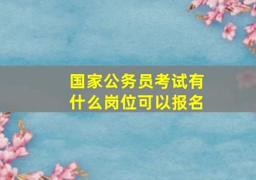 国家公务员考试有什么岗位可以报名