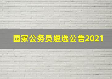 国家公务员遴选公告2021